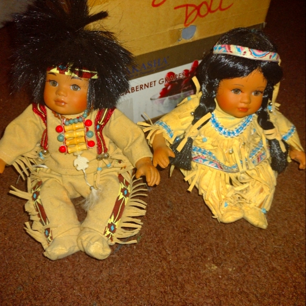 Porcelain dolls brother sister set